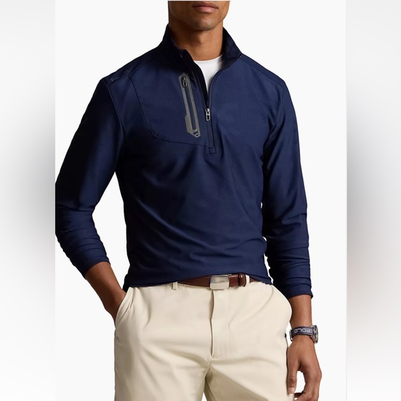 RLX Ralph Lauren Other - NWT RLX Ralph Lauren Knit Jacquard French Navy Camo Mens Golf Half Zip